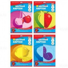 Картон цветной 2-х ст мелованый А4 10л.