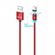 Кабель USB - Apple 8pin/lightning YOLKKI Magnetic 01 красный (1м) /max 2A/