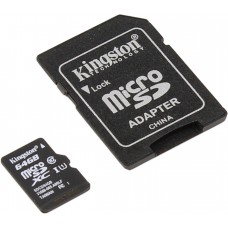 Карта памяти 64Gb Kingston SDCS/64GB MicroSDHC Class 10 UHS-I, SD adapter