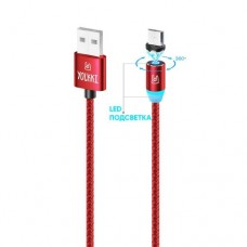Кабель USB - TYPE-C YOLKKI Magnetic 01 красный (1м) /max 2A/