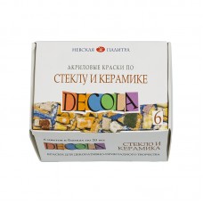 Краски  DECOLA 6цв. по стеклу и керамики акриловые