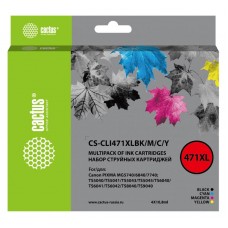 Картридж струйный Cactus CS-CLI471XLBK/M/C/Y фото черный/голубой/пурпурный/желтый набор (43.2мл)
