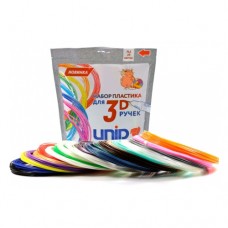 Пластик UNID PLA-15, для 3Д ручки, 15 цветов в наборе, по 10 метров