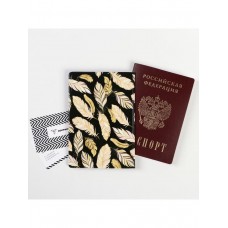 Обложка для паспорта Золотые перья